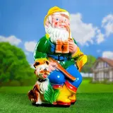 Садовая фигура "Гном-охотник с собакой" 