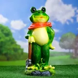 Садовая фигура "Лягушка в платке с лопатой" 48см 