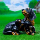 Садовая фигура "Такса с щенками" 31х21х26см  - фото 2