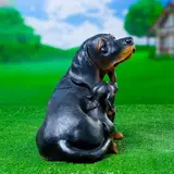 Садовая фигура "Такса с щенками" 31х21х26см  - фото 3