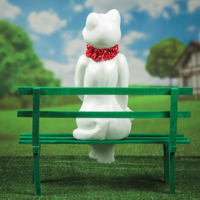 Садовая фигура "Кошка на скамейке" 