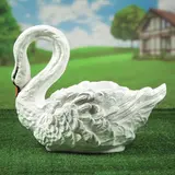 Садовая фигура под кашпо "Лебедь большой", белый, 50 см  - фото 2