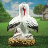 Садовая фигура "Семья аистов в гнезде"  - фото 2