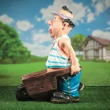 Садовая фигура с кашпо "Фермер с тачкой", микс 