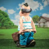 Садовая фигура с кашпо "Фермер с тачкой", микс  - фото 2