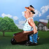 Садовая фигура с кашпо "Фермер с тачкой", микс  - фото 6