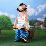 Садовая фигура с кашпо "Фермер с тачкой", микс  - фото 8