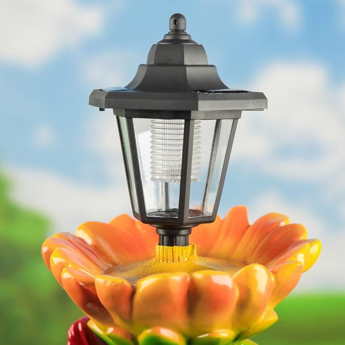 Садовая фигура "Гном с подсолнухом", с фонарём, 47 см 