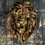Подвесной декор "Голова льва" золото 