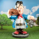 Садовая фигура "Пират с сундуком", с фонарём 