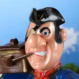 Садовая фигура "Пират с сундуком", с фонарём  - фото 3