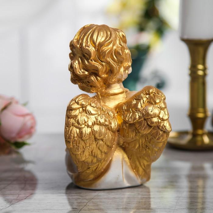 Сувенир "Ангел читает" бело-золотой, 20 см 