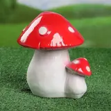 Садовая фигура "Пара мухоморов" большие белые пятнышки  - фото 3