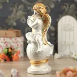 Статуэтка "Ангел на шаре с гуслями", позолота  - фото 2