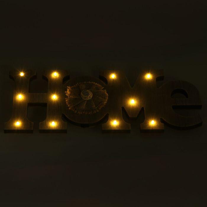 Табличка декоративная "Home" со светодиодами 