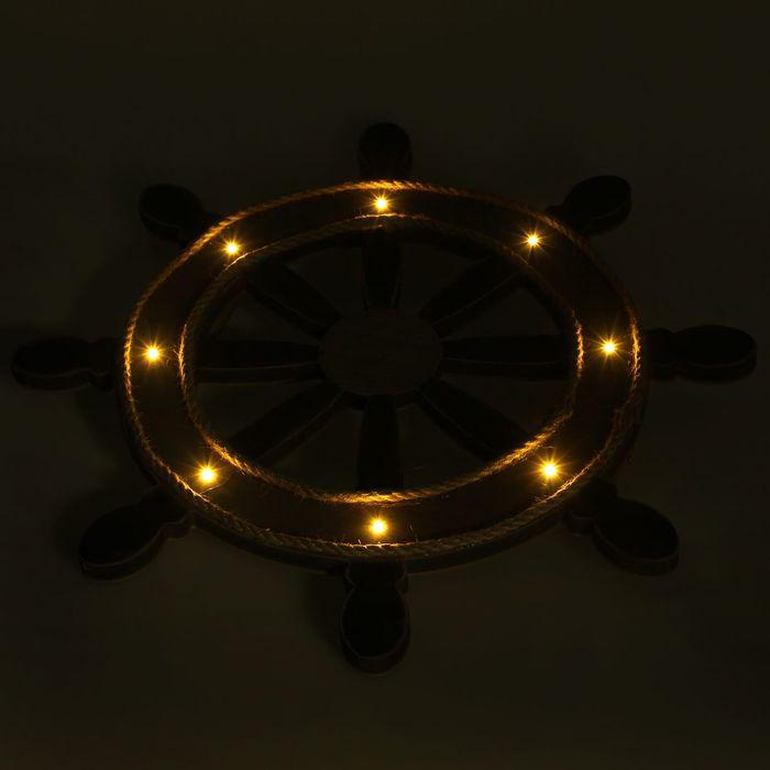 Декор дачный "Штурвал" со светодиодами 