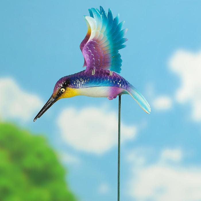 Декоративный штекер "Колибри с поднятыми крыльями" микс 