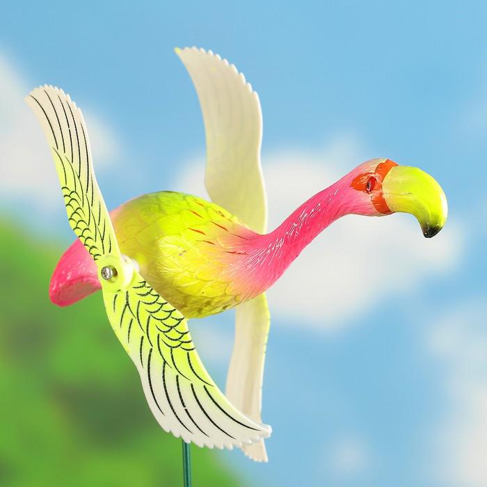 Декоративный штекер "Фламинго" с крутящимися крыльями, микс 