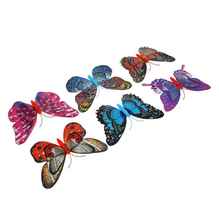 Декоративный штекер "Бабочка махаон с блёстками" микс 