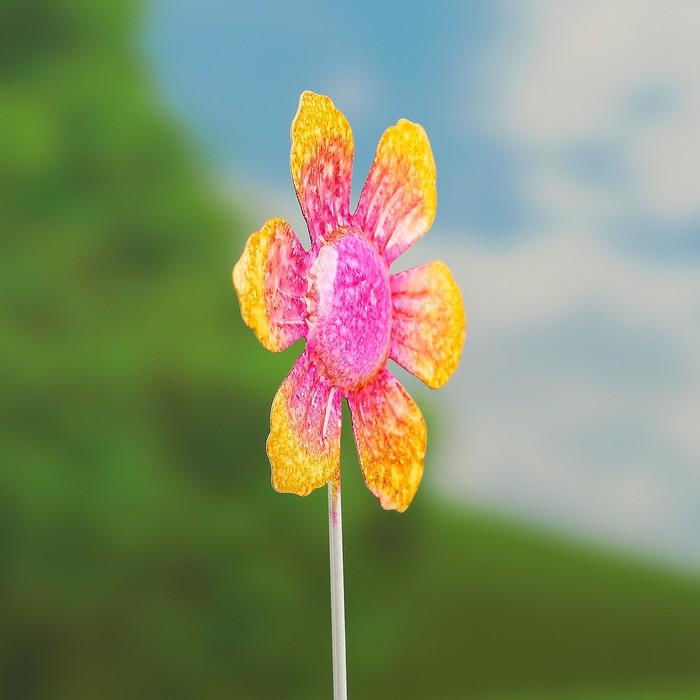 Декоративный штекер "Солнечный цветок" розовый 
