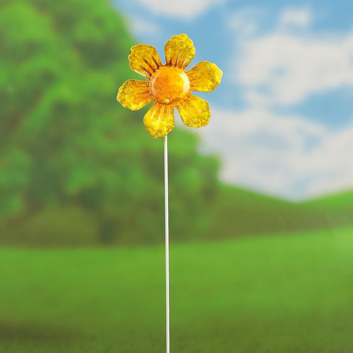 Декоративный штекер "Солнечный цветок" жёлтый 