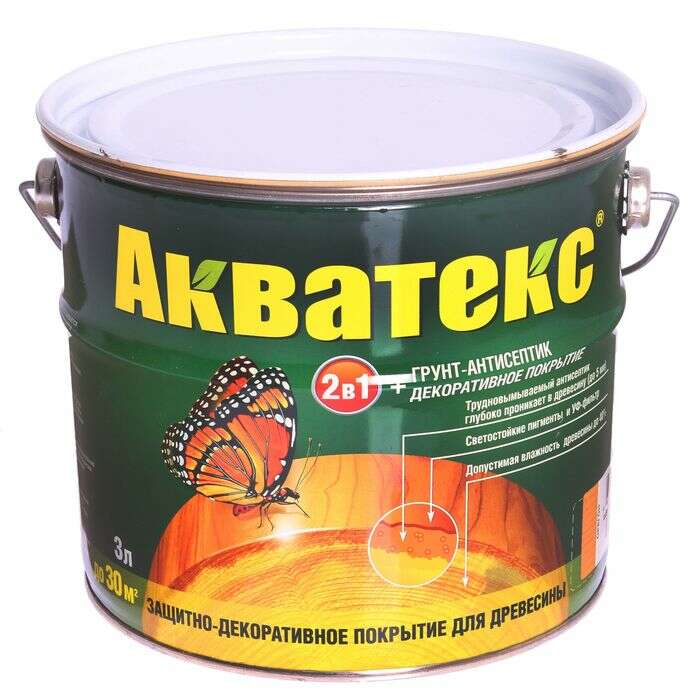 Грунт-антисептик "Акватекс", орегон, 3 л 