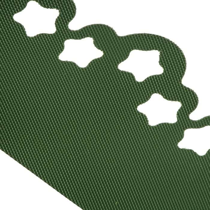 Лента бордюрная, 0.15 × 9 м, толщина 1.2 мм, пластиковая, фигурная, зелёная 