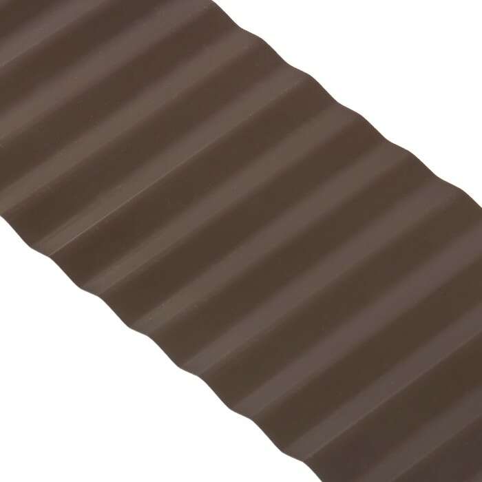 Лента бордюрная, 0.1 × 9 м, гофра, тёмно-коричневая 