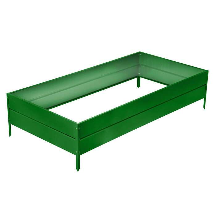 Грядка оцинкованная, 195 × 100 × 34 см, зелёная, Greengo 
