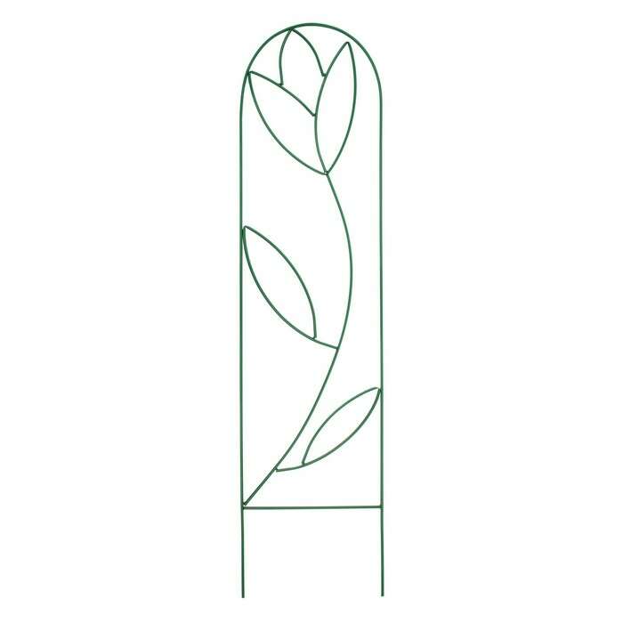 Шпалера, 194 × 47 × 1 см, металл, зелёная, «Тюльпан» 