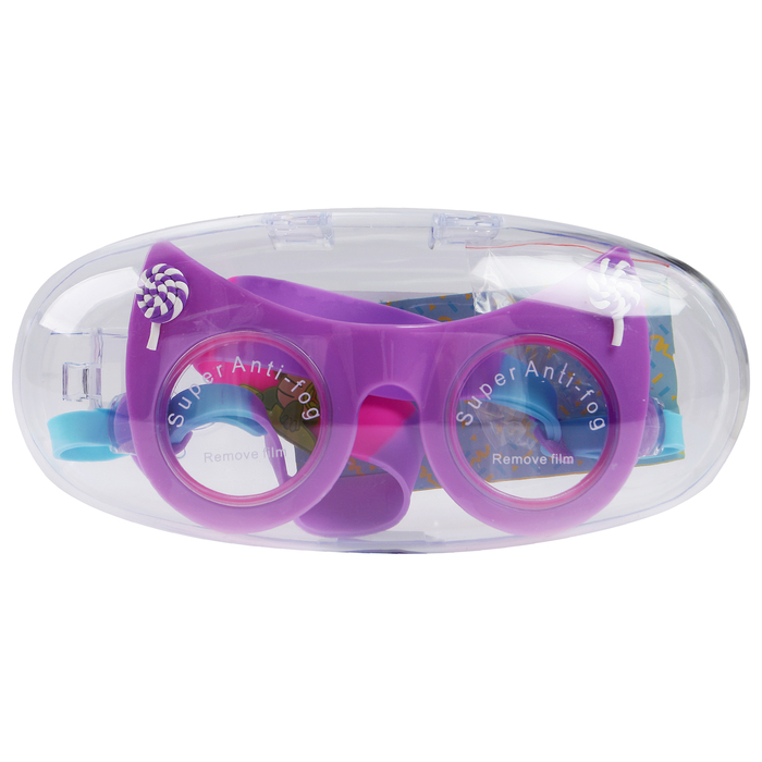 Очки для плавания, детские Кошечка, цвет фиолетовый 