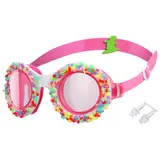 Очки для плавания, детские, цвет белый 