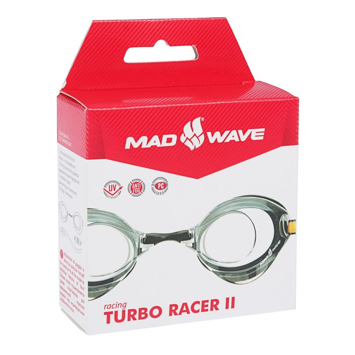 Очки для плавания стартовые Turbo Racer II, цвет чёрный/оранжевый 