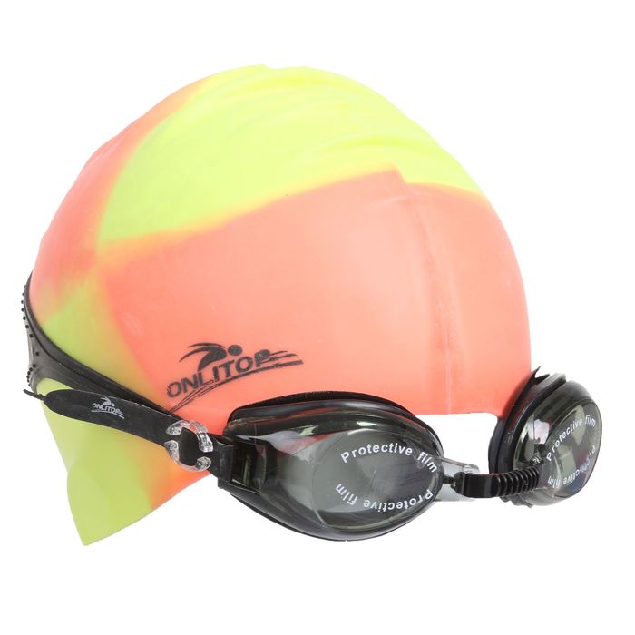 Набор для плавания, 2 предмета: очки, шапочка, цвета МИКС 
