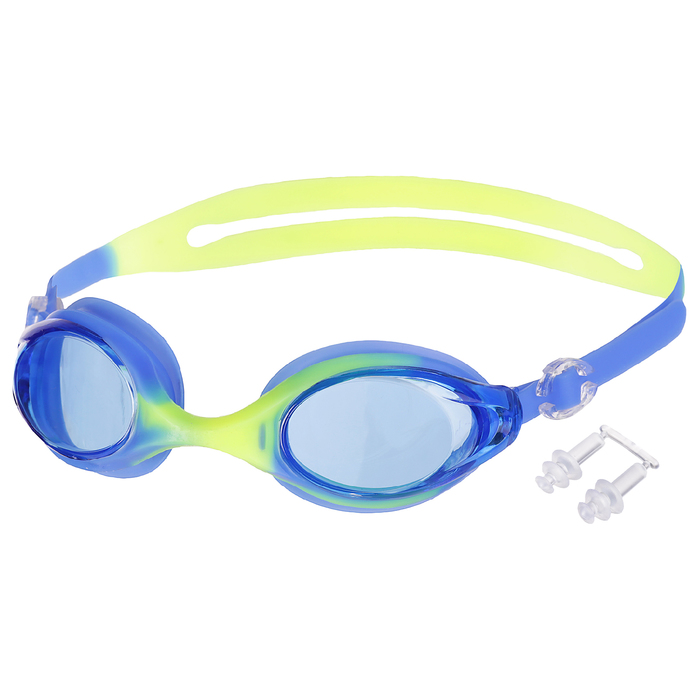 Очки для плавания, взрослые + беруши, цвета микс 