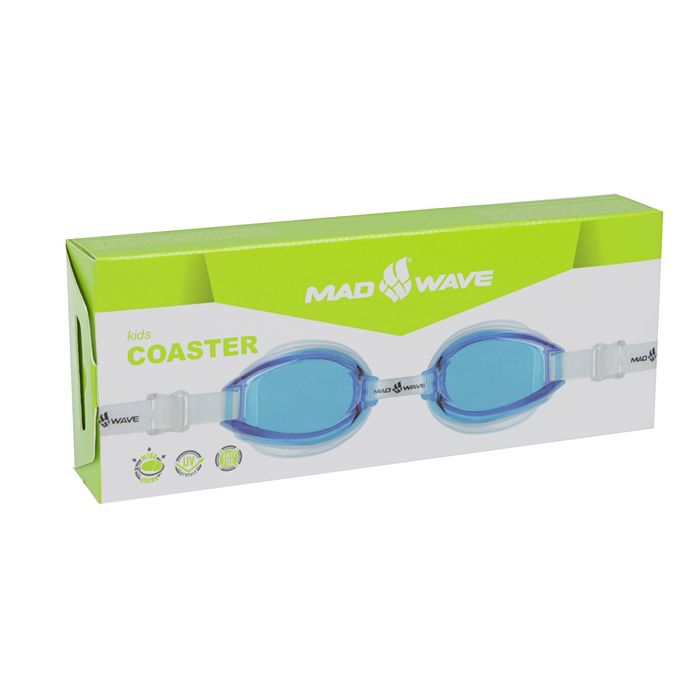 Очки для плавания детские Coaster kids, цвет голубой/белый 