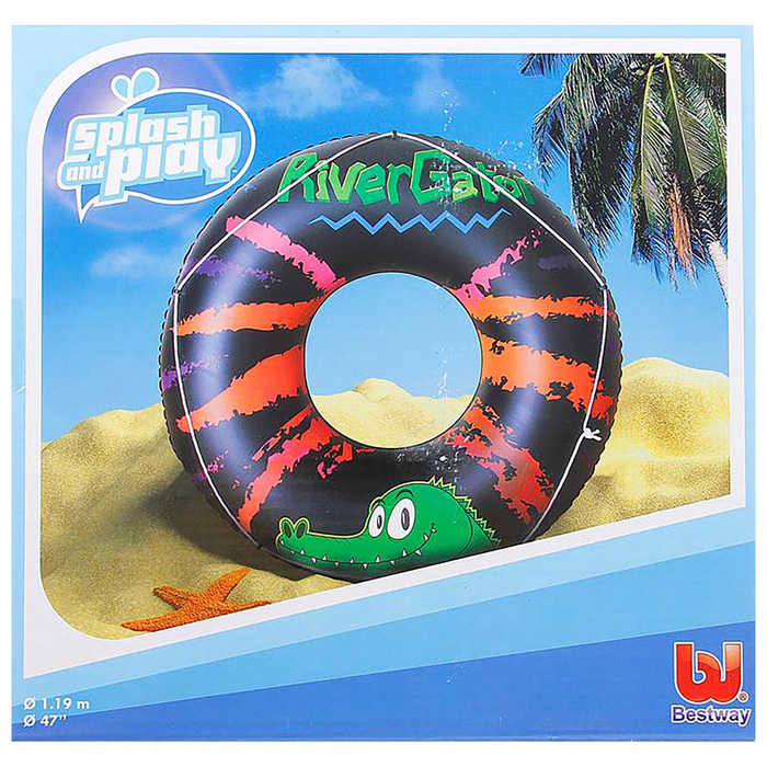 Круг надувной для плавания со шнуром,119 см, цвет МИКС 