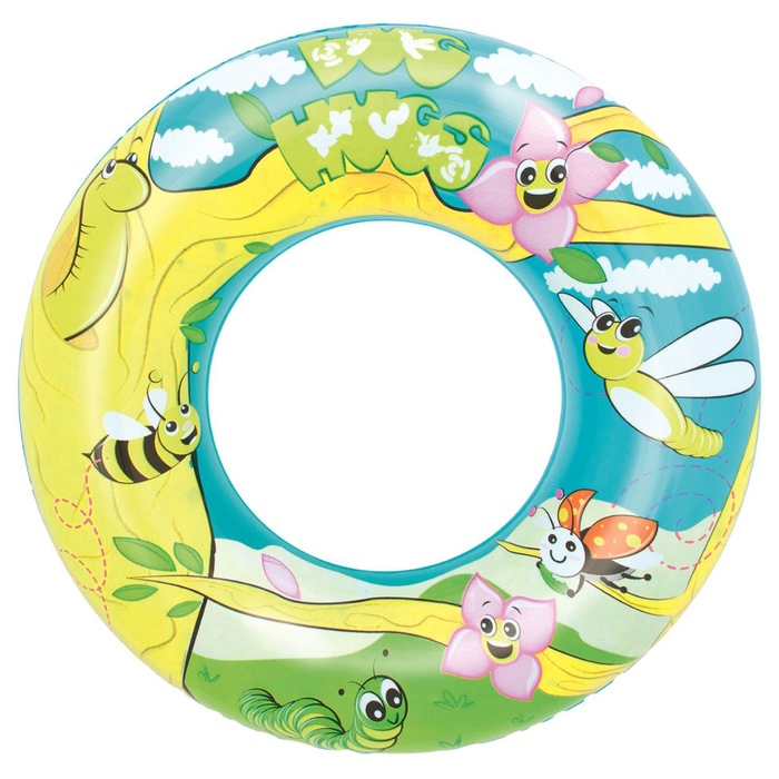 Круг надувной для плавания «Дизайнерский», 56 см, цвет МИКС 