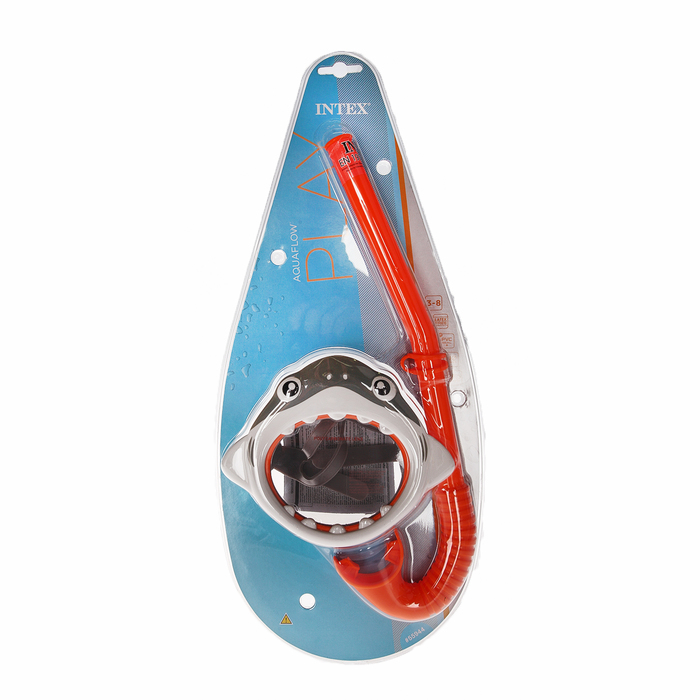 Набор для подводного плавания «Акула», 2 предмета: маска, трубка, от 3-8 лет 55944 INTEX 
