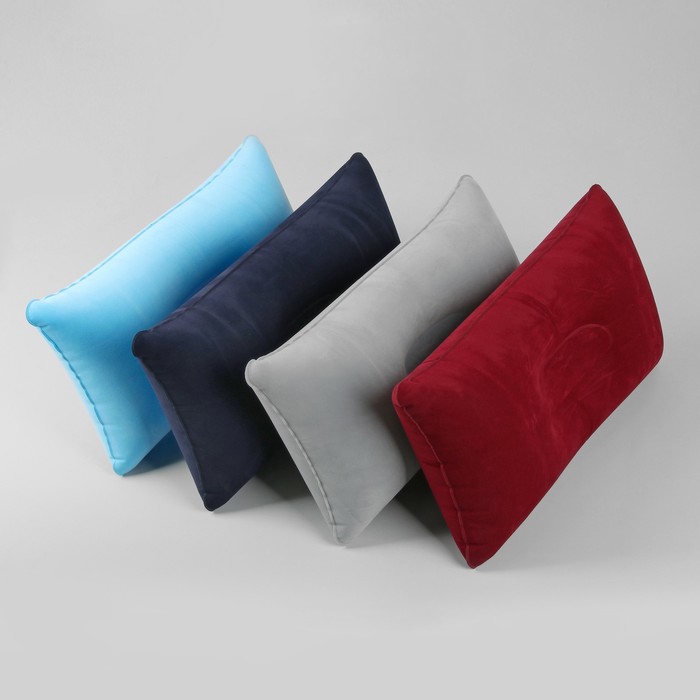 Подушка дорожная, надувная, 24 х 28см, цвет МИКС 