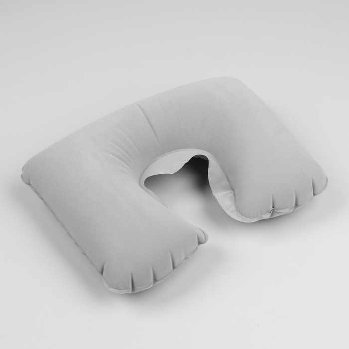 Подушка для шеи дорожная, надувная, 38 × 24 см, цвет серый 
