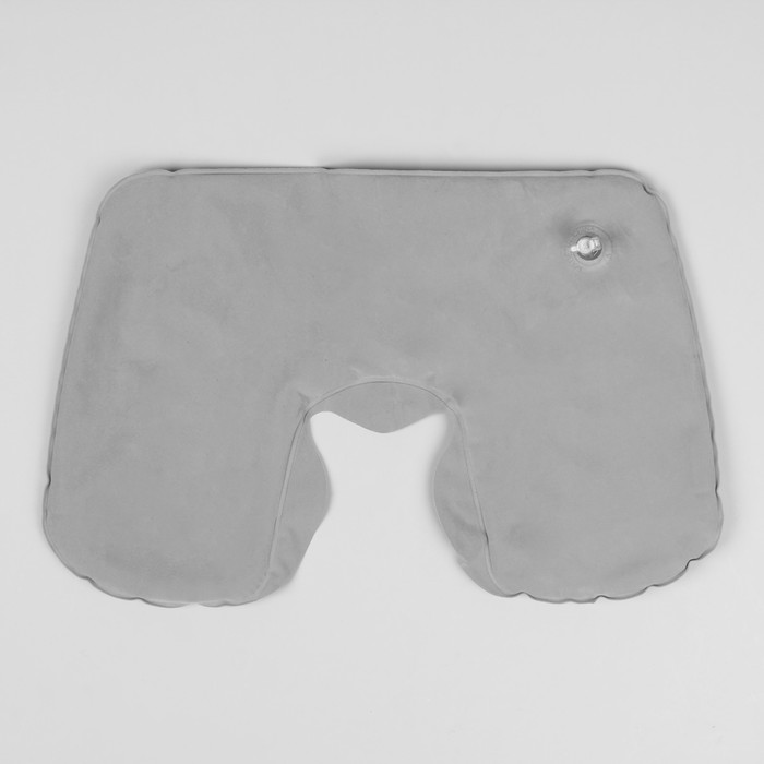 Подушка для шеи дорожная, надувная, 38 × 24 см, цвет серый 