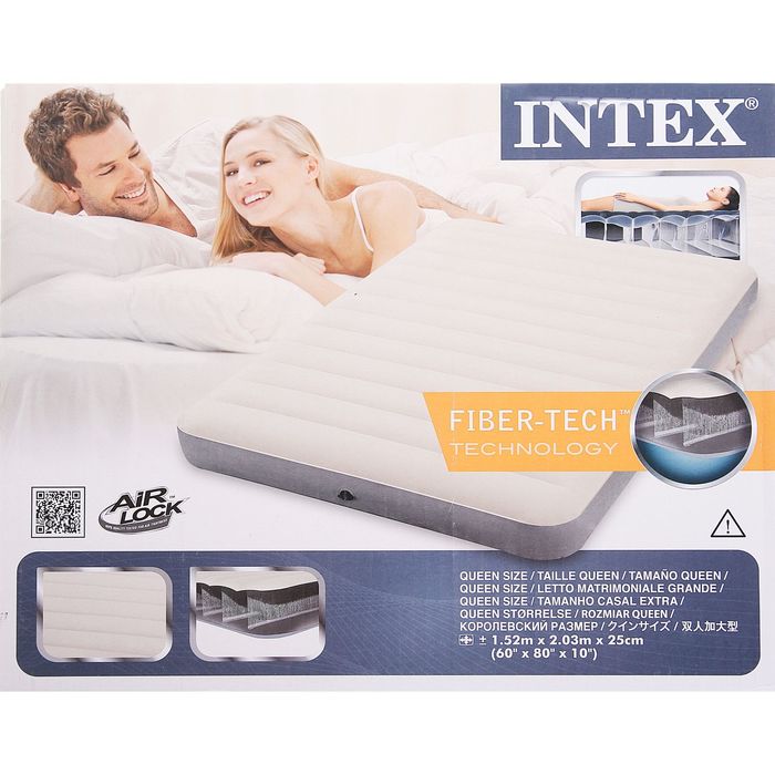 Кровать надувная Deluxe Queen, 152*203*25см 64709 INTEX 
