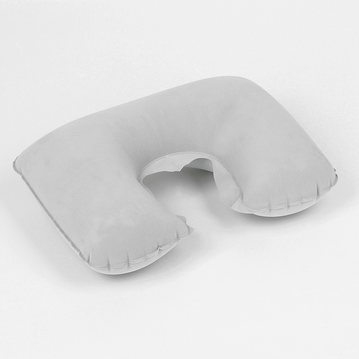 Подушка для шеи дорожная, надувная, 38 х 24см, цвет серый 