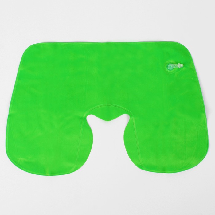 Подушка для шеи дорожная, надувная, 38 х 24см, цвет зелёный 