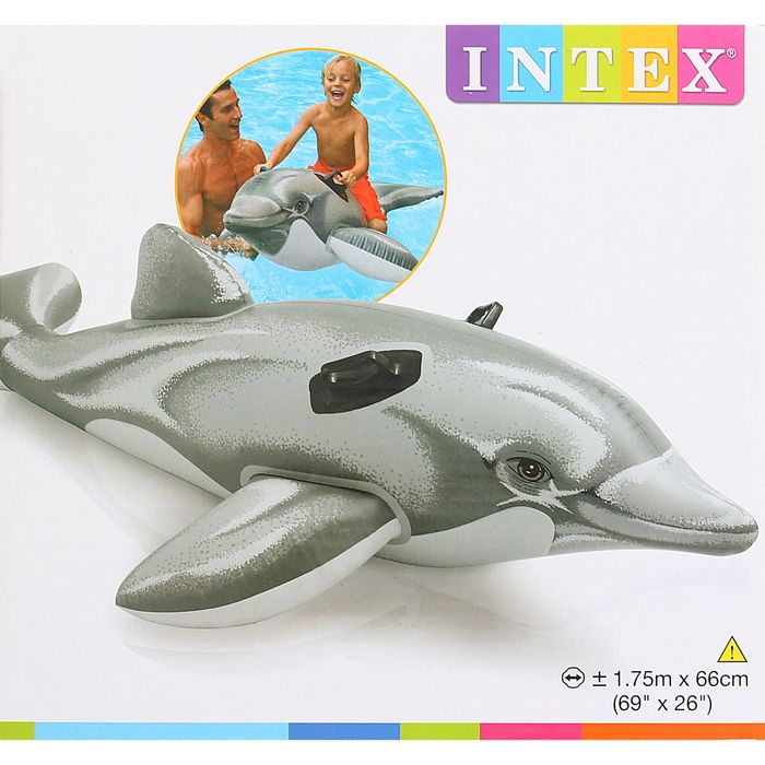 Надувная игрушка для плавания «Дельфин», 175х66 см, от 3 лет 58535NP INTEX 
