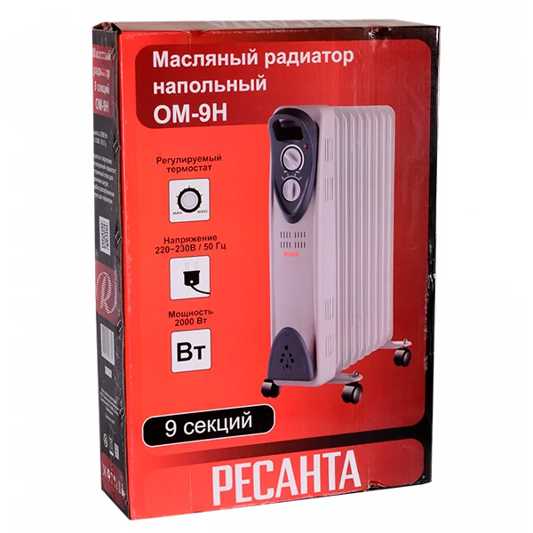 Обогреватель масляный Ресанта ОМ-9Н - фото 9