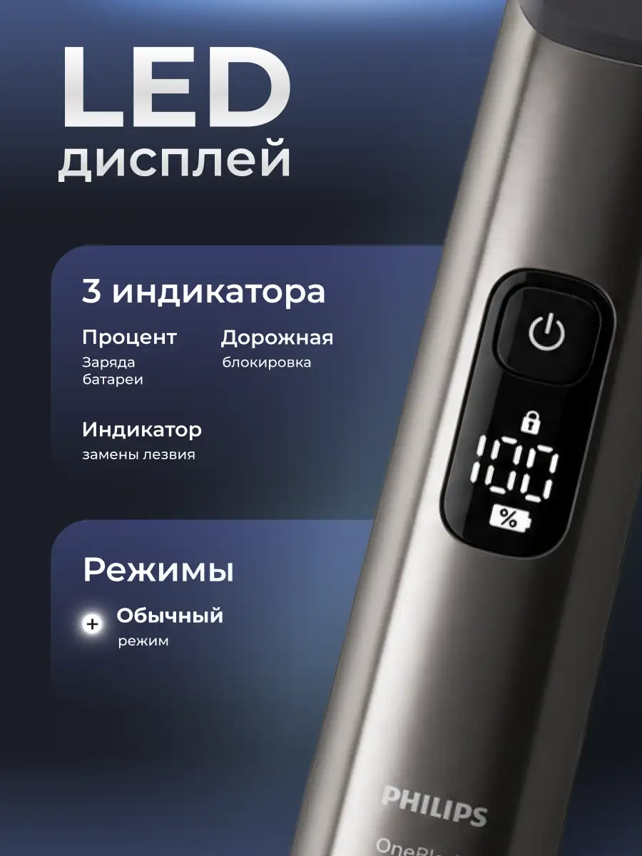 Триммер универсальный Philips OneBlade Pro QP6652/61 - фото 5