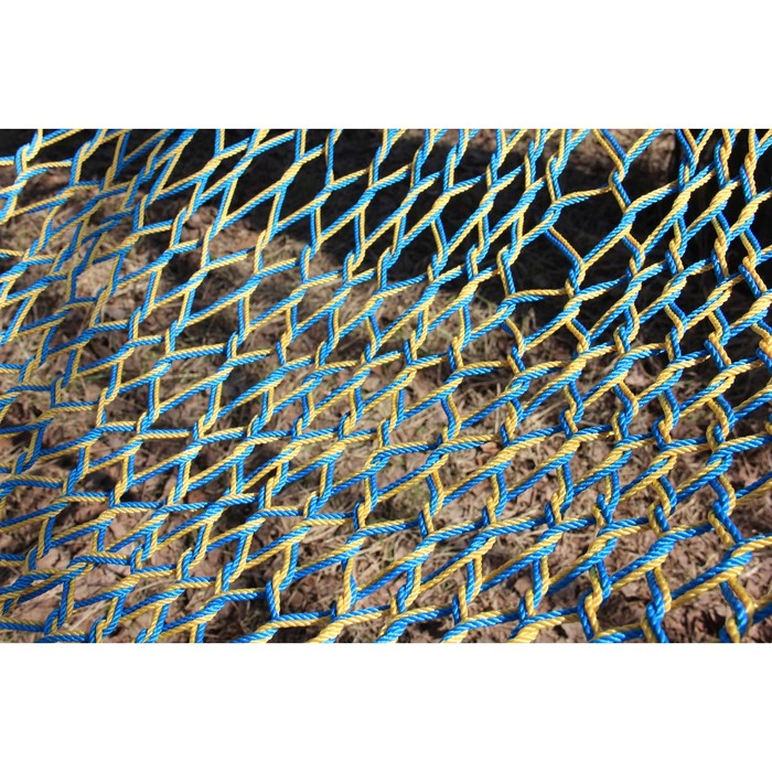 Гамак плетеный в две веревки полиамид (Желто-синий) 