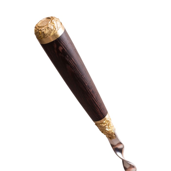 Шампуры 6 шт. «Колпачок» с рукоятью из венге и латуни 
